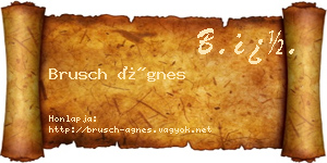Brusch Ágnes névjegykártya